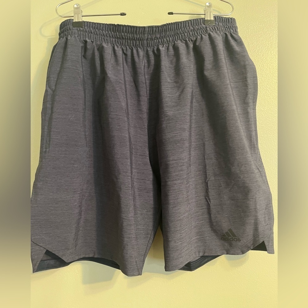 Adidas Mens Athletic Casual Shorts Dark Blue Draw String Size XL